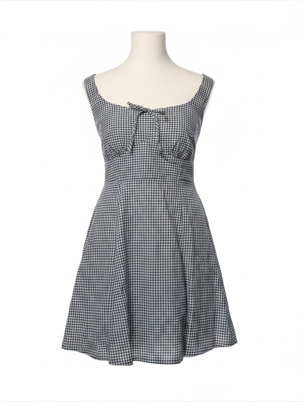 Old Navy Black and White Gingham Fit-and-Flare Dress
